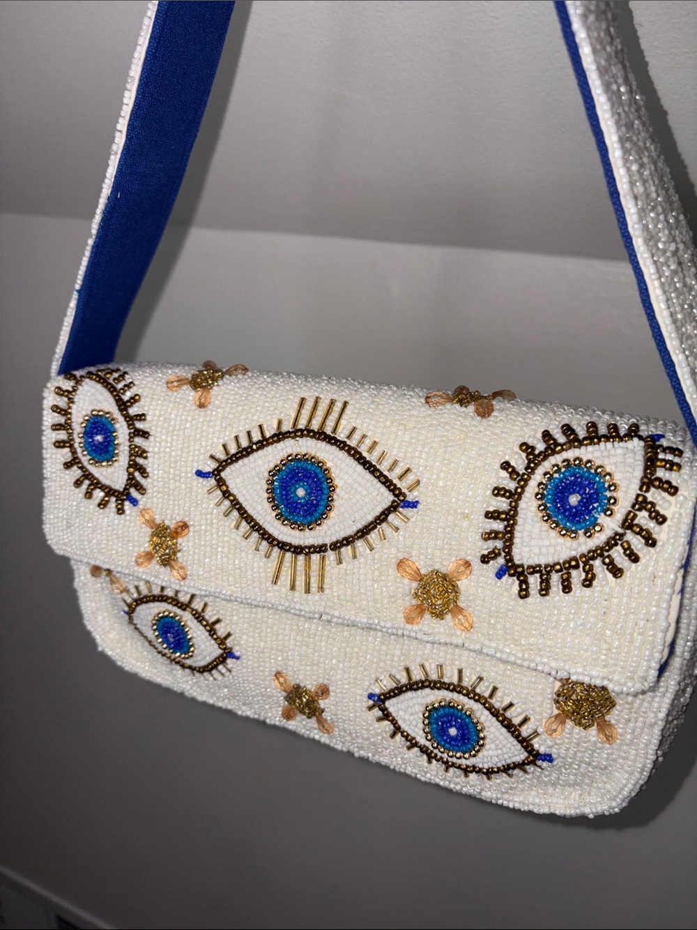 America & Beyond Evil Eye Beaded Shoulder Bag, NWT - Picture 6 of 6